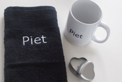 Gastendoek met naam of tekst - Gepersonaliseerd Cadeau - In-house Geborduurd