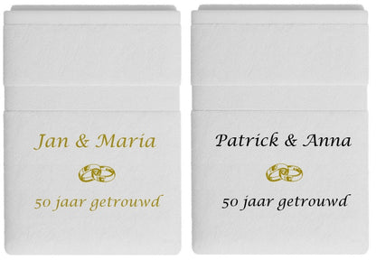50 jaar getrouwd cadeau met namen - Gepersonaliseerd Cadeau - Geborduurd