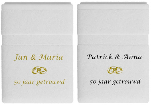 50 jaar getrouwd cadeau met namen - Gepersonaliseerd Cadeau - Geborduurd