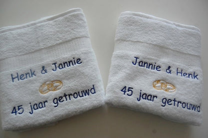 40 jaar getrouwd cadeau met namen - Gepersonaliseerd Cadeau - In-house Geborduurd