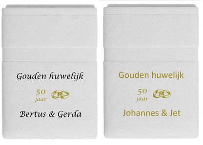 Gouden huwelijk cadeau | 50 jaar getrouwd met naam en ringen| Borduurkado