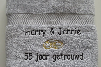 50 jaar getrouwd cadeau met namen - Gepersonaliseerd Cadeau - In-house Geborduurd