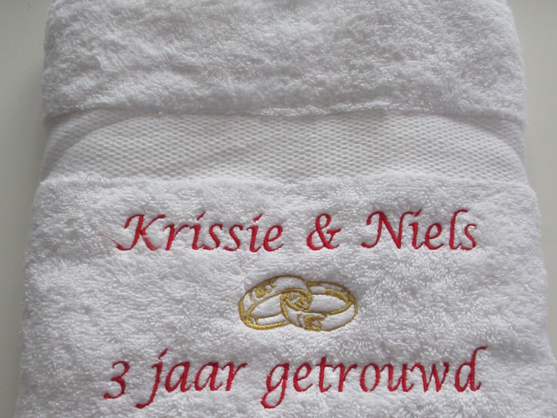 1 jaar getrouwd cadeau met namen - Gepersonaliseerd Cadeau -Borduurkado