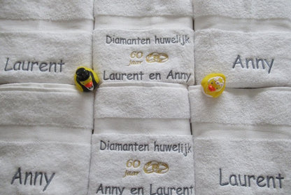Diamanten huwelijk cadeau | 60 jaar getrouwd - Gepersonaliseerd Cadeau - In-house Geborduurd