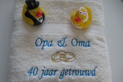 Opa en Oma zoveel 40 getrouwd cadeau - Gepersonaliseerd Cadeau - In-house Geborduurd