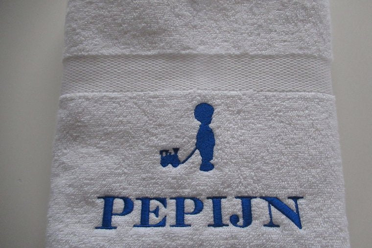 Handdoek met eigen afbeelding of geboortekaartje