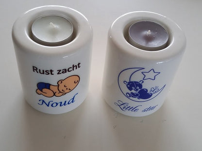 Troostlichtje Baby met Naam | Rust Zacht Gedenklicht - Gepersonaliseerd Cadeau - In-house Geborduurd