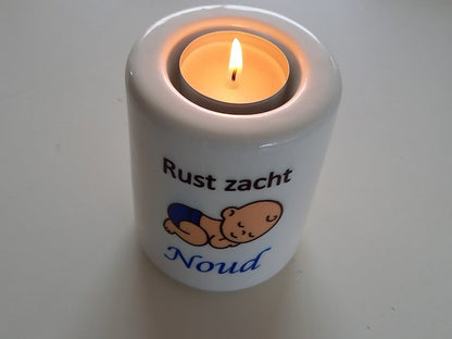 Troostlichtje Baby met Naam | Rust Zacht Gedenklicht - Gepersonaliseerd Cadeau - In-house Geborduurd