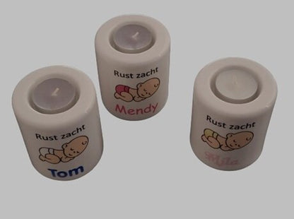Troostlichtje Baby met Naam | Rust Zacht Gedenklicht - Gepersonaliseerd Cadeau - In-house Geborduurd