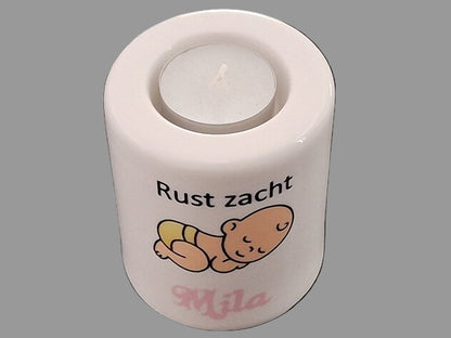 Troostlichtje Baby met Naam | Rust Zacht Gedenklicht - Gepersonaliseerd Cadeau - In-house Geborduurd
