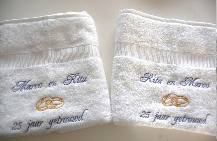 25 jaar getrouwd cadeau met namen | Gepersonaliseerd Cadeau | Borduurkado