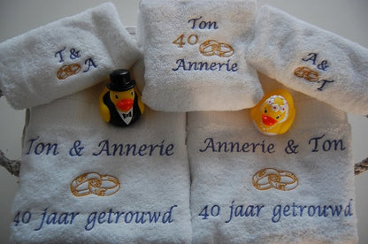 40 jaar getrouwd cadeau met namen - Gepersonaliseerd Cadeau -Geborduurd