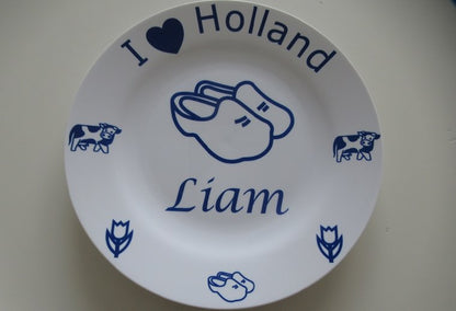 Ik hou van Holland Sierbordje Rood - Gepersonaliseerd Cadeau - In-house Geborduurd