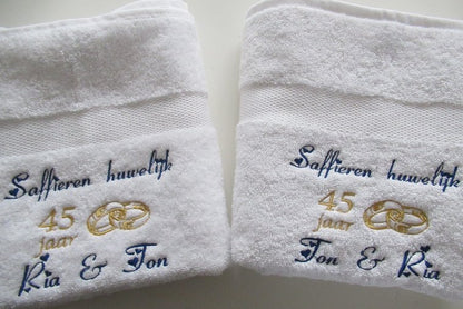 Saffieren huwelijk cadeau | 45 jaar getrouwd - Gepersonaliseerd Cadeau 