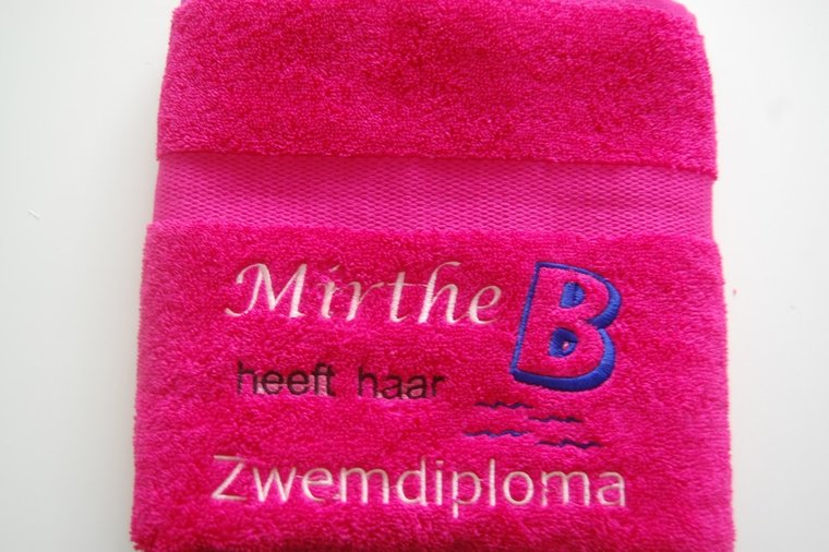kado zwemdiploma B | Borduurkado.nl