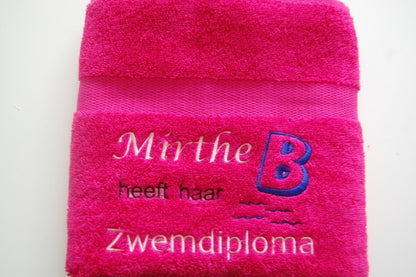 kado zwemdiploma B | Borduurkado.nl