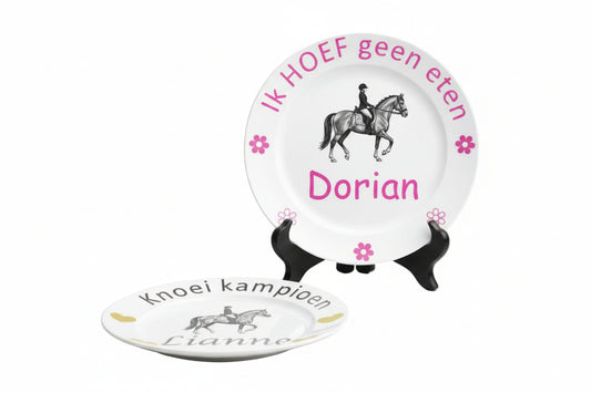 Paardrijden ontbijt bordje