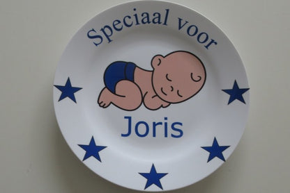 Geboortebordje met Naam en Afbeelding - Gepersonaliseerd Cadeau - In-house Geborduurd
