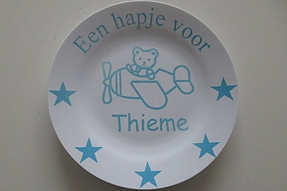 Kinderbordje met Naam en Afbeelding - Gepersonaliseerd Cadeau - In-house Geborduurd
