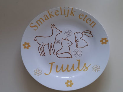 Kinderbordje met Naam en Afbeelding - Gepersonaliseerd Cadeau - In-house Geborduurd