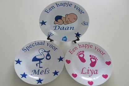 Geboortebordje met Naam en Afbeelding - Gepersonaliseerd Cadeau - In-house Geborduurd