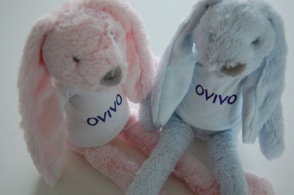 Knuffelkonijn Rabbit Richie met Naam Wit - Gepersonaliseerd Cadeau - In-house Geborduurd
