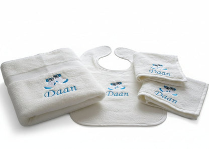 Handdoek met eigen afbeelding of geboortekaartje - Gepersonaliseerd Cadeau -