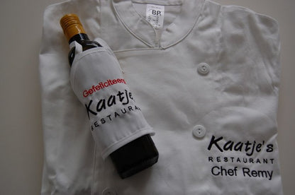 Schort met logo Keukenschort, BBQ schort, en Wijnschortjes - Gepersonaliseerd Cadeau - In-house Geborduurd