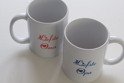 Mok voor Opa en Oma met Naam - Gepersonaliseerd Cadeau - In-house Geborduurd