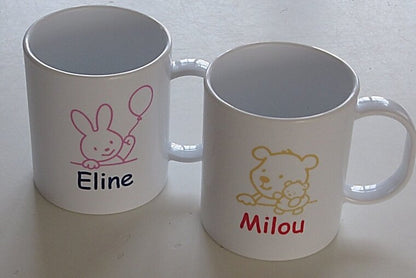 Mokken met Naam en Afbeelding - Gepersonaliseerd Cadeau - In-house Geborduurd