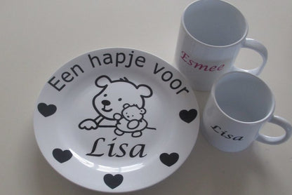 Kindermok met naam en afbeelding - Gepersonaliseerd Cadeau - In-house Geborduurd
