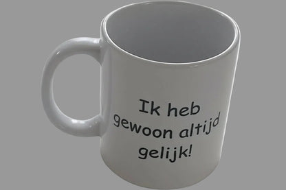 Koffiemok met Tekst - Gepersonaliseerd Cadeau - In-house Geborduurd