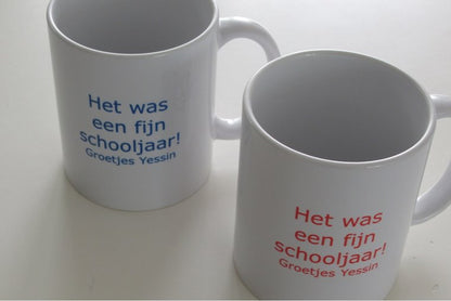 Koffiemok met Tekst - Gepersonaliseerd Cadeau - In-house Geborduurd