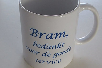 Koffiemok met Tekst - Gepersonaliseerd Cadeau - In-house Geborduurd