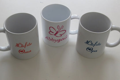 Mok voor Opa en Oma met Naam - Gepersonaliseerd Cadeau - In-house Geborduurd