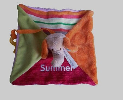 Olifant knuffeldoek met naam - Gepersonaliseerd Cadeau - In-house Geborduurd