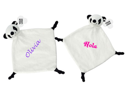 Panda knuffeldoekje met Naam - Gepersonaliseerd Cadeau - In-house Geborduurd