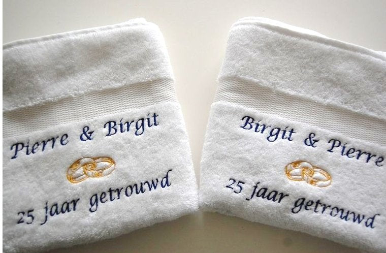 25 jaar getrouwd | Zilveren huwelijkscadeau | Borduurkado