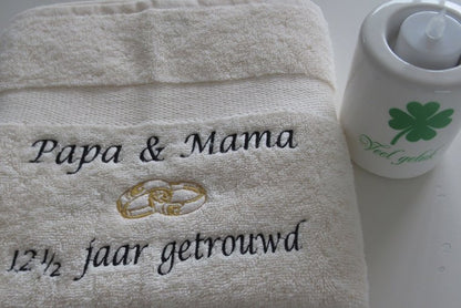12½ Jaar getrouwd cadeau - Gepersonaliseerd Cadeau - In-house Geborduurd