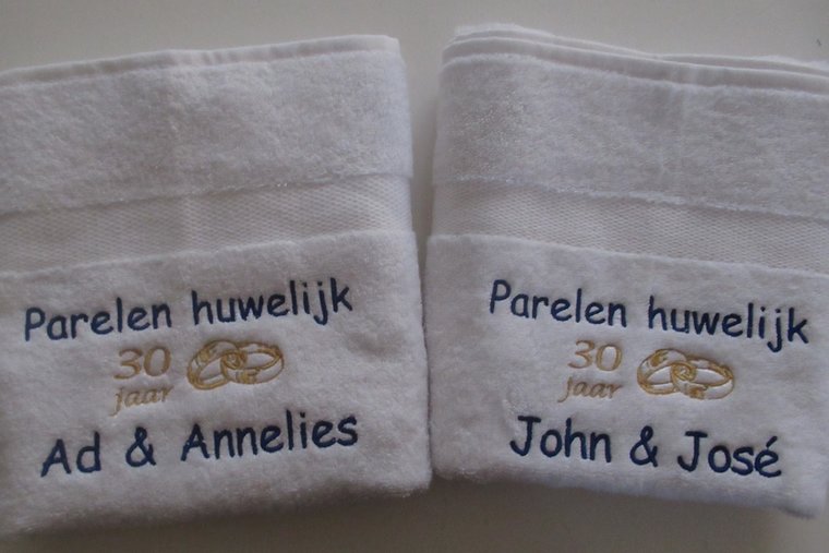 30 Jaar getrouwd| Parelen huwelijk cadeau| Borduurkado