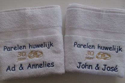 30 Jaar getrouwd| Parelen huwelijk cadeau| Borduurkado