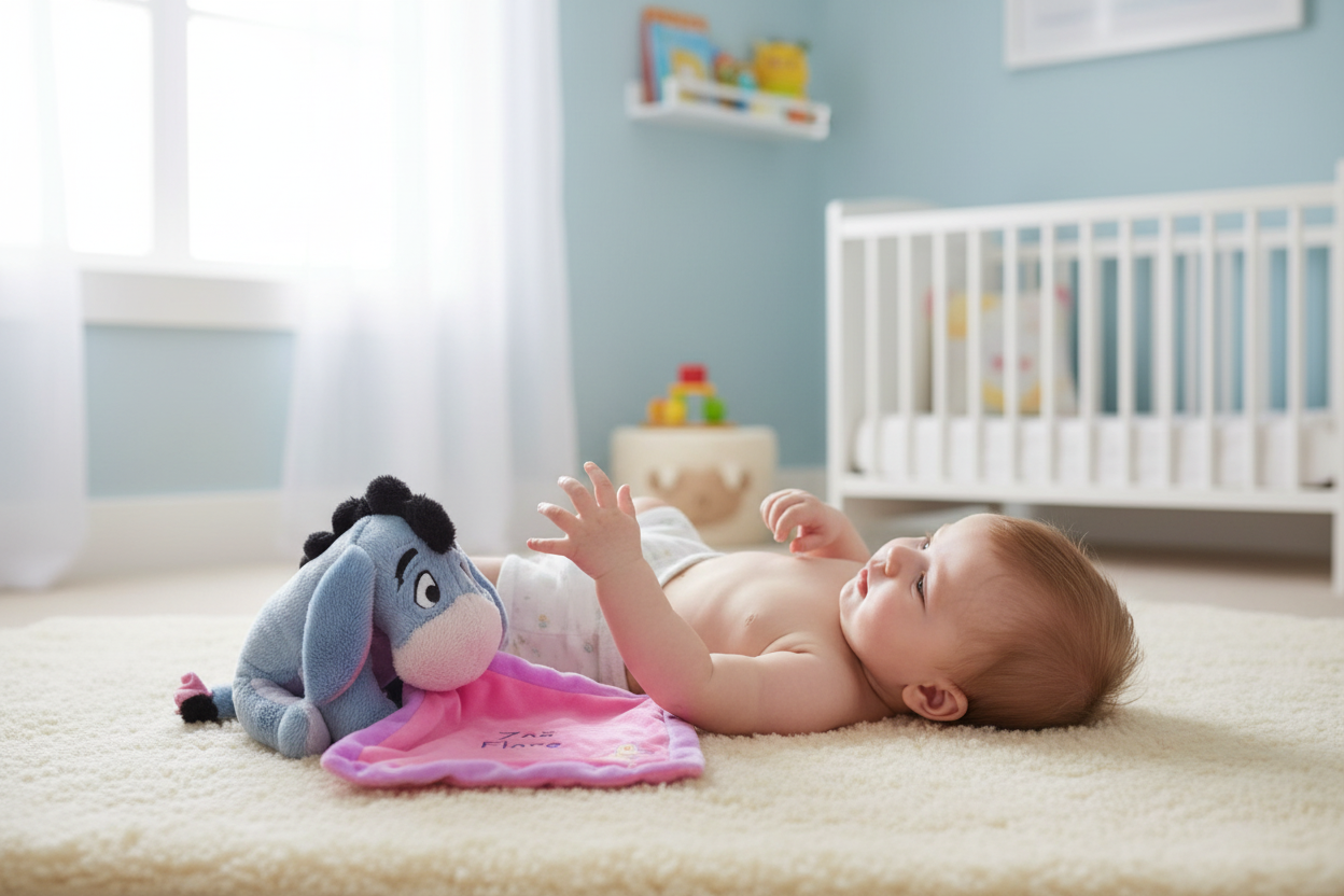 Product naast baby op boxkleed