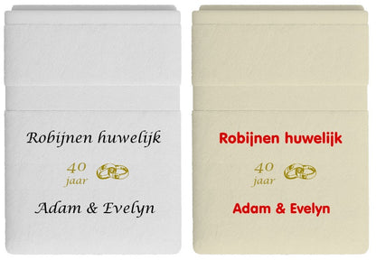 Robijnen huwelijk cadeau | 40 jaar getrouwd - Gepersonaliseerd Cadeau - In-house Geborduurd