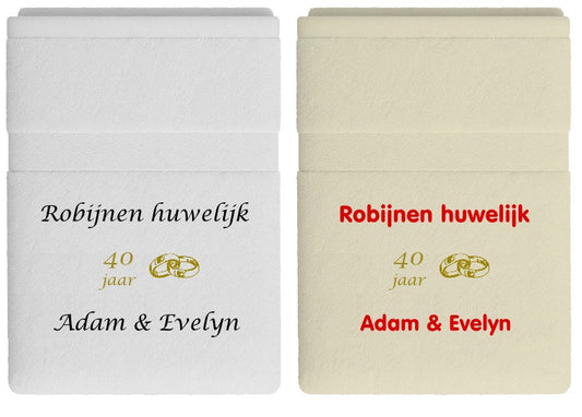 Robijnen huwelijk cadeau | 40 jaar getrouwd - Gepersonaliseerd Cadeau - In-house Geborduurd