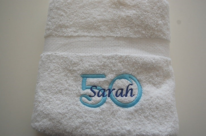 50 Jaar Cadeau met Naam en Leeftijd Sarah | Gepersonaliseerd Cadeau | Geborduurd