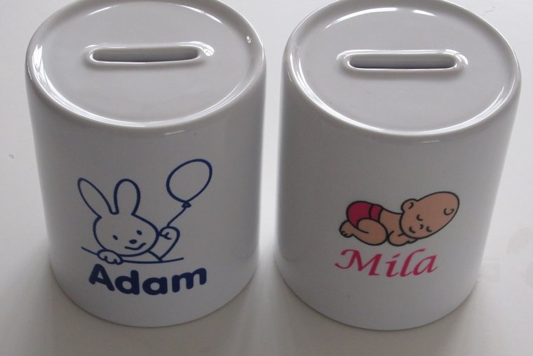 Spaarpot met Naam en Afbeelding. Ontwerp je Unieke Spaarpot eenvoudig zelf!