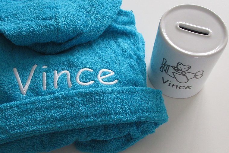 Spaarpot met Naam en Afbeelding – Bedankt Cadeau - Gepersonaliseerd Cadeau - In-house Geborduurd