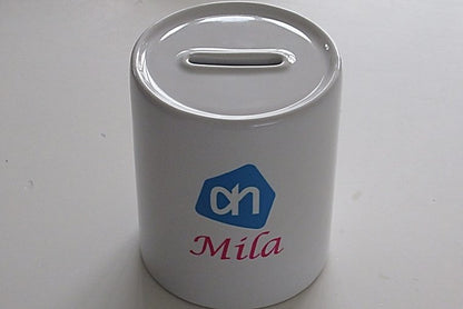 Spaarpot met logo - Gepersonaliseerd Cadeau - In-house Geborduurd