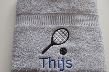 Tennis handdoek met naam geborduurd| Duurzaam cadeau| Borduurkado