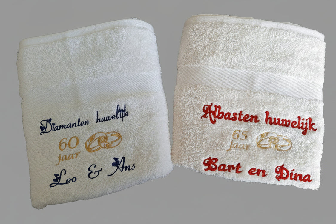 Diamanten huwelijk cadeau | Trouwcadeau| Borduurkado